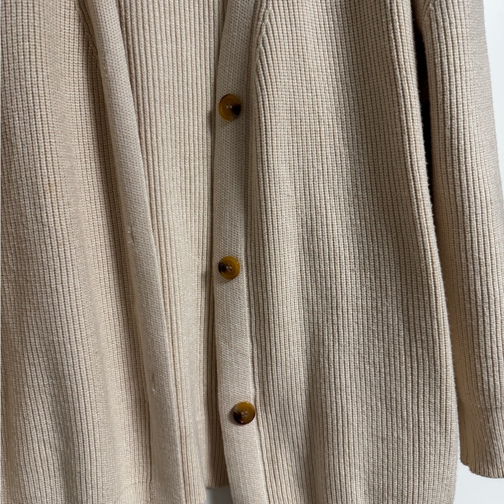 Oversized Cream Button-Up Cardigan - Picture 2 of 3